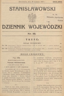 Stanisławowski Dziennik Wojewódzki. 1937, nr 25