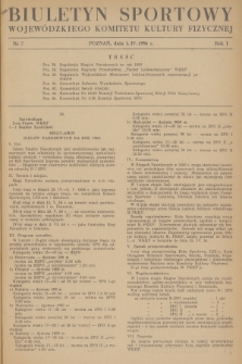 Biuletyn Sportowy Wojewódzkiego Komitetu Kultury Fizycznej. R.1, 1956, nr 7