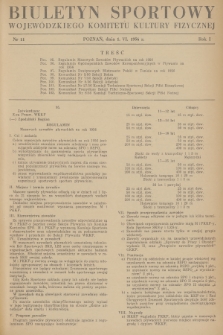 Biuletyn Sportowy Wojewódzkiego Komitetu Kultury Fizycznej. R.1, 1956, nr 11