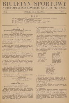 Biuletyn Sportowy Wojewódzkiego Komitetu Kultury Fizycznej. R.1, 1956, nr 15