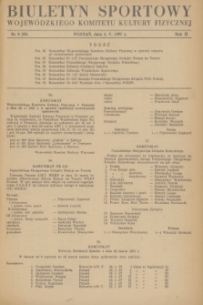 Biuletyn Sportowy Wojewódzkiego Komitetu Kultury Fizycznej. R.2, 1957, nr 9(33)