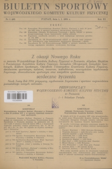 Biuletyn Sportowy Wojewódzkiego Komitetu Kultury Fizycznej. R.3, 1958, nr 1(49)