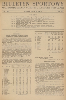 Biuletyn Sportowy Wojewódzkiego Komitetu Kultury Fizycznej. R.3, 1958, nr 3(51)