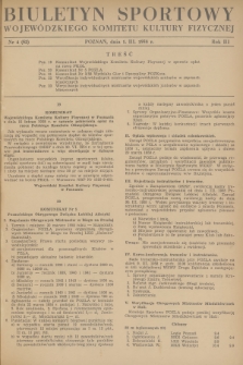 Biuletyn Sportowy Wojewódzkiego Komitetu Kultury Fizycznej. R.3, 1958, nr 4(52)