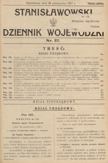 Stanisławowski Dziennik Wojewódzki. 1937, nr 27