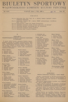 Biuletyn Sportowy Wojewódzkiego Komitetu Kultury Fizycznej. R.3, 1958, nr 9(57)