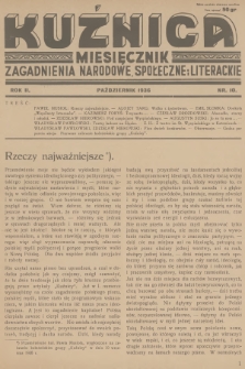 Kuźnica : zagadnienia narodowe, społeczne i literackie. R.2, 1936, nr 10