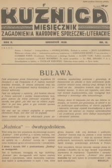 Kuźnica : zagadnienia narodowe, społeczne i literackie. R.2, 1936, nr 12