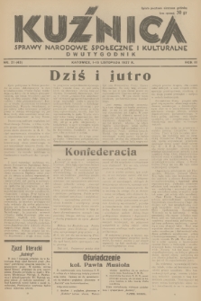 Kuźnica : sprawy narodowe, społeczne i kulturalne. R.3, 1937, nr 21