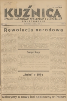 Kuźnica : sprawy narodowe, społeczne i kulturalne. R.4, 1938, nr 9