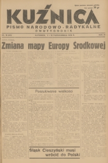 Kuźnica : pismo narodowo-radykalne. R.4, 1938, nr 19