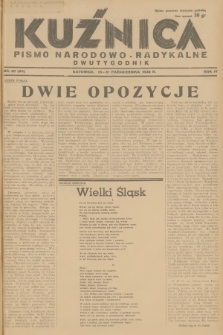 Kuźnica : pismo narodowo-radykalne. R.4, 1938, nr 20