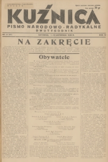 Kuźnica : pismo narodowo-radykalne. R.4, 1938, nr 21