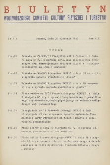 Biuletyn Wojewódzkiego Komitetu Kultury Fizycznej i Turystyki. R.8, 1963, nr 7-8
