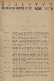 Biuletyn Wojewódzkiego Komitetu Kultury Fizycznej i Turystyki. R.10, 1965, nr 5