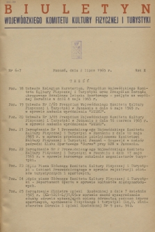 Biuletyn Wojewódzkiego Komitetu Kultury Fizycznej i Turystyki. R.10, 1965, nr 6-7