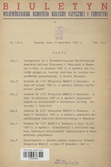 Biuletyn Wojewódzkiego Komitetu Kultury Fizycznej i Turystyki. R.12, 1967, nr 1-3