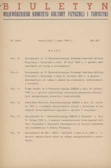 Biuletyn Wojewódzkiego Komitetu Kultury Fizycznej i Turystyki. R.14, 1969, nr 7-9