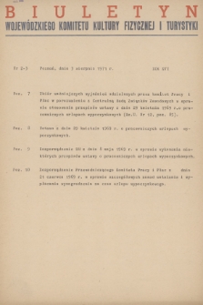 Biuletyn Wojewódzkiego Komitetu Kultury Fizycznej i Turystyki. R.16, 1971, nr 2