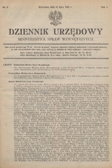 Dziennik Urzędowy Ministerstwa Spraw Wewnętrznych. 1922, nr 6