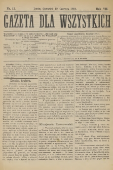 Gazeta dla Wszystkich. R.7, 1884, nr 17