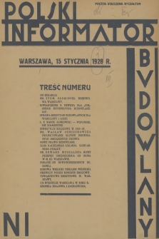 Polski Informator Budowlany. R.1, 1928, nr 1