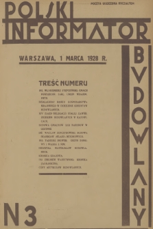 Polski Informator Budowlany. R.1, 1928, nr 3