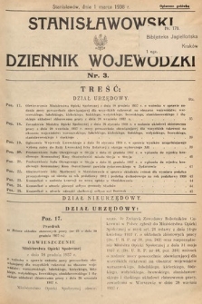 Stanisławowski Dziennik Wojewódzki. 1938, nr 3