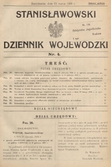 Stanisławowski Dziennik Wojewódzki. 1938, nr 4