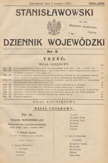 Stanisławowski Dziennik Wojewódzki. 1938, nr 5