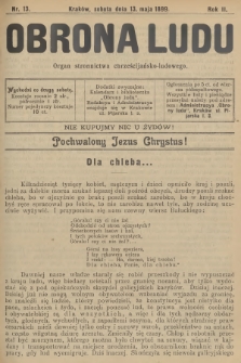 Obrona Ludu : organ Stronnictwa Chrześcijańsko-Ludowego. R.2, 1899, nr 13