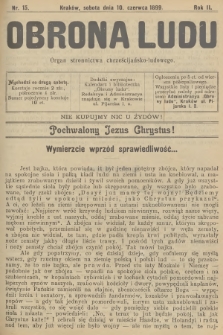 Obrona Ludu : organ Stronnictwa Chrześcijańsko-Ludowego. R.2, 1899, nr 15