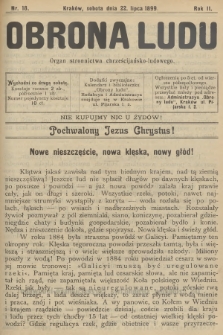 Obrona Ludu : organ Stronnictwa Chrześcijańsko-Ludowego. R.2, 1899, nr 18