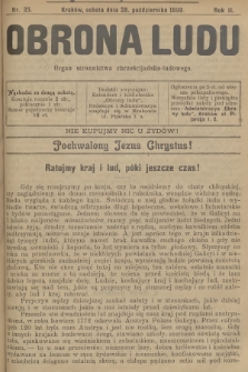 Obrona Ludu : organ Stronnictwa Chrześcijańsko-Ludowego. R.2, 1899, nr 25 - drugi nakład po konfiskacie