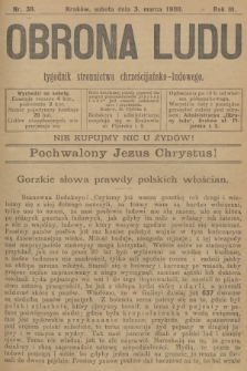 Obrona Ludu : tygodnik Stronnictwa Chrześcijańsko-Ludowego. R.3, 1900, nr 38