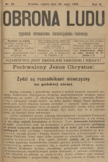 Obrona Ludu : tygodnik Stronnictwa Chrześcijańsko-Ludowego. R.3, 1900, nr 50