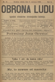 Obrona Ludu : tygodnik Stronnictwa Chrześcijańsko-Ludowego. R.3, 1900, nr 51