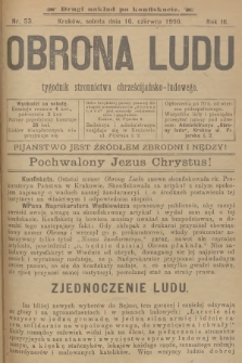 Obrona Ludu : tygodnik Stronnictwa Chrześcijańsko-Ludowego. R.3, 1900, nr 53 - drugi nakład po konfiskacie