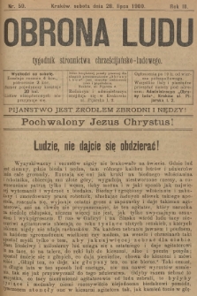 Obrona Ludu : tygodnik Stronnictwa Chrześcijańsko-Ludowego. R.3, 1900, nr 59