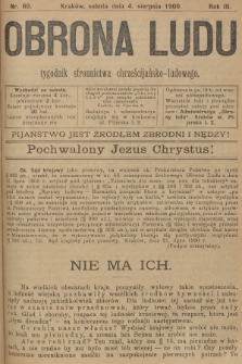 Obrona Ludu : tygodnik Stronnictwa Chrześcijańsko-Ludowego. R.3, 1900, nr 60