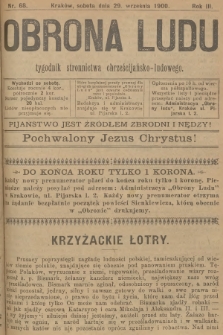 Obrona Ludu : tygodnik Stronnictwa Chrześcijańsko-Ludowego. R.3, 1900, nr 68