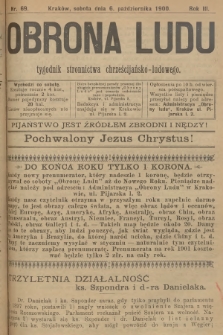 Obrona Ludu : tygodnik Stronnictwa Chrześcijańsko-Ludowego. R.3, 1900, nr 69