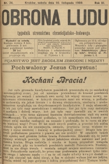 Obrona Ludu : tygodnik Stronnictwa Chrześcijańsko-Ludowego. R.3, 1900, nr 74