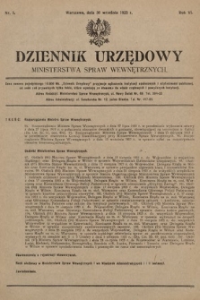 Dziennik Urzędowy Ministerstwa Spraw Wewnętrznych. 1923, nr 5