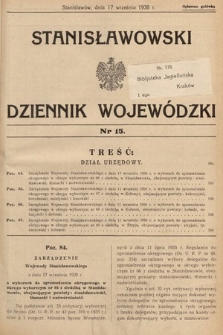 Stanisławowski Dziennik Wojewódzki. 1938, nr 15