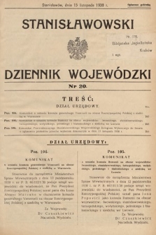 Stanisławowski Dziennik Wojewódzki. 1938, nr 20