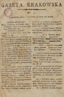 Gazeta Krakowska. 1811, nr 1