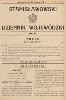 Stanisławowski Dziennik Wojewódzki. 1938, nr 22