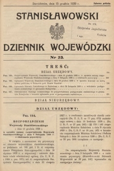 Stanisławowski Dziennik Wojewódzki. 1938, nr 23