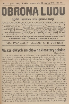 Obrona Ludu : tygodnik Stronnictwa Chrześcijańsko-Ludowego. R.7, 1904, nr 13